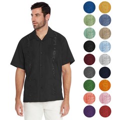 Men’s Cuban Beach Wedding Casual Short Sleeve Guayabera Dress Shirt