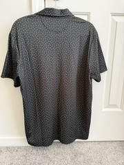U.S. Polo Assn. Feel Dry Men’s Polo L Black Polka Dot Short Sleeve Moisture