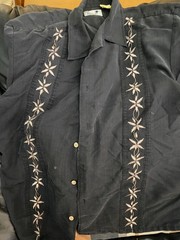 Havana Co Shirt Mens XL Black Cuban Guayabera Short Sleeve Button Up Casual