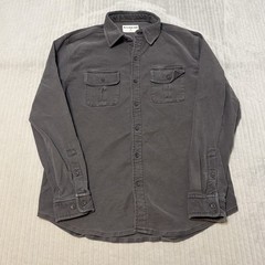 The Normal Brand Mens Long Sleeve Terry Cloth Button Down Shirt Size Medium Gray