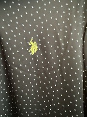 U.S. Polo Assn. Feel Dry Men’s Polo L Black Polka Dot Short Sleeve Moisture