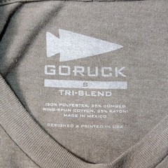 GORUCK Bataan Battling Bastards Graphic T-Shirt Gray Crew Neck Mens Small