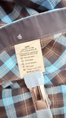 Billy Reid Men’s Brown/Black/Aqua Plaid Cotton L/S Button Down Shirt XL – EUC